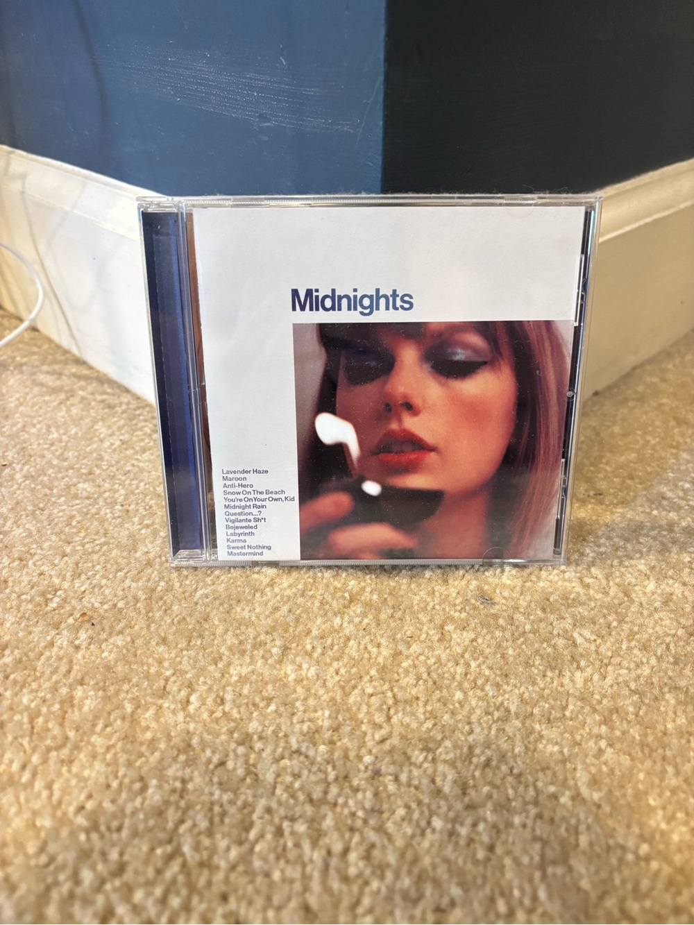 Taylor Swift Midnights CD - White Cover with Blue Spine